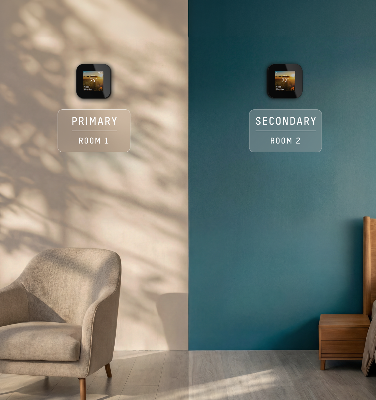 Enphase Air smart thermostats controlling primary and secondary HVAC zones